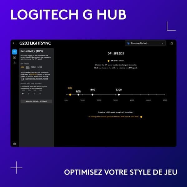 Gamingmus - Trådad - Logitech G - G203 - Blå