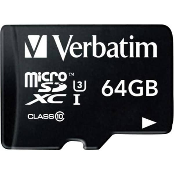 Verbatim PRO 64 GB microSDXC-kort Class 10, UHS-I, UHS-Class 3 med SD-adapter