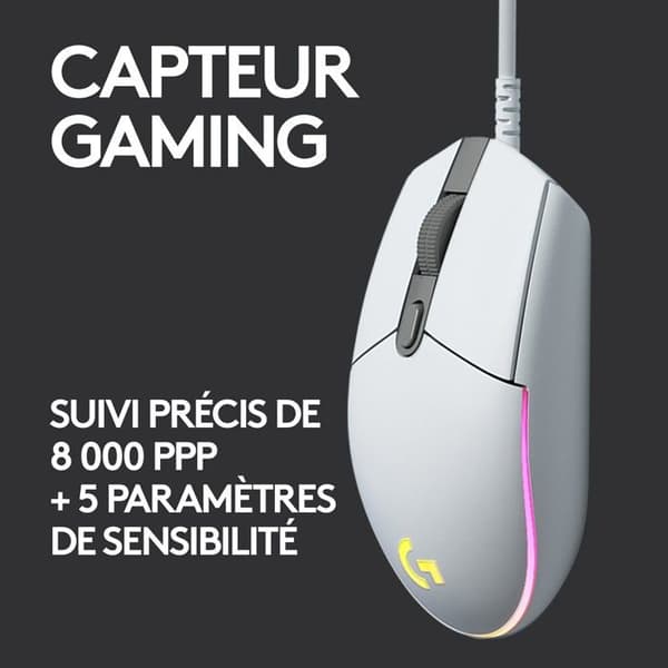 Spelmus - Trådad - Logitech G - G203 - Vit