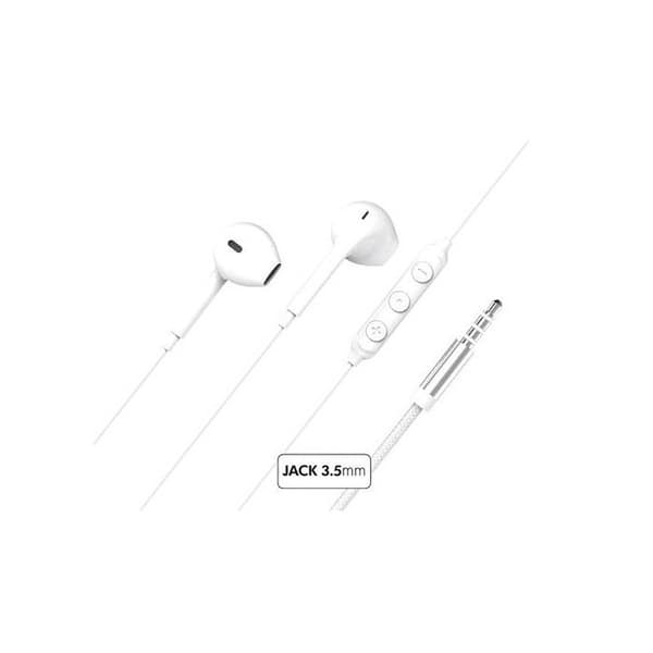 Trådade hörlurar Force Play KP Jack 3.5mm Vit