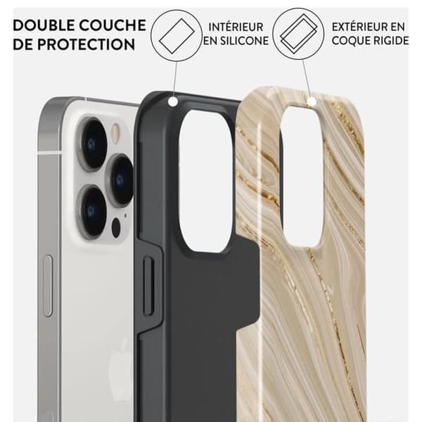 Coque - BURGA - iPhone 13 Pro - Stötresistent - Mönstrad - Beige