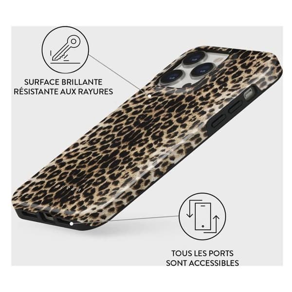Skydd - BURGA - Spelare - iPhone 14 Pro Max - Leopard - Stötresistent - Mjuk