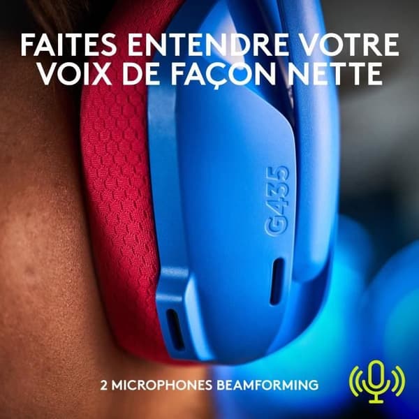 Gaming headset - Trådlös - Logitech G - G435 Lightspeed - Blå