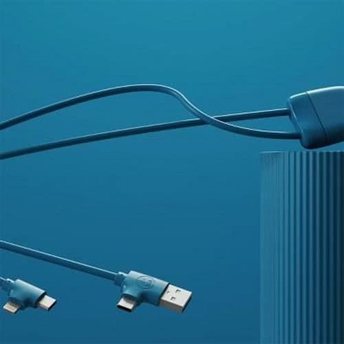 Flerkontaktskabel - XOOPAR - Ice-C 4 in 1 - USB A, USB C, Lightning - 1m - Miljövänlig