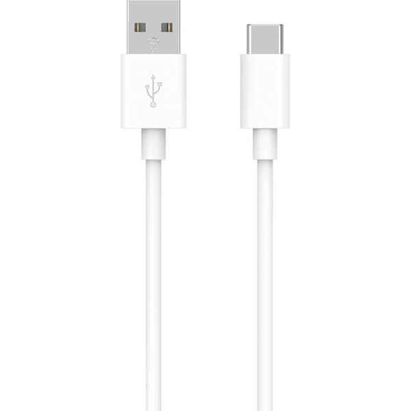 USB A-laddare 2.4A - WOW - USB A/USB C-kabel - Snabbladdning - 1m - Vit