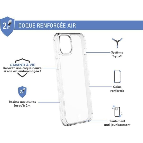 Coque - Apple - iPhone 14 Max - Förstärkt - Livstidsgaranti - Transparent