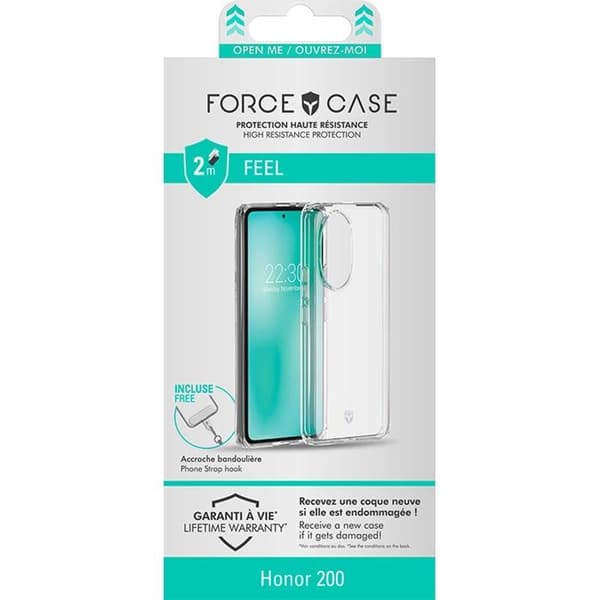 Forcecase Feel Förstärkt fodral för Honor 200 Transparent