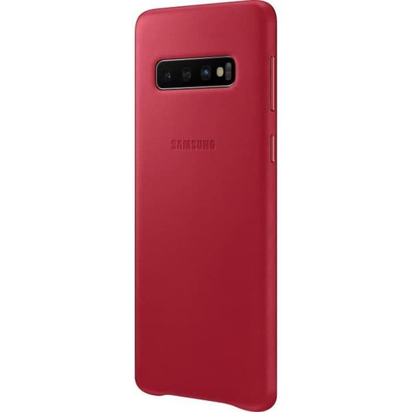 Samsung S10 Läderfodral - Burgundy Röd