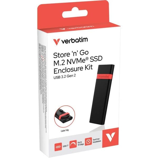 Extern hölje för Verbatim Store'n'Go hårddisk - NVMe M.2 Typ 2280