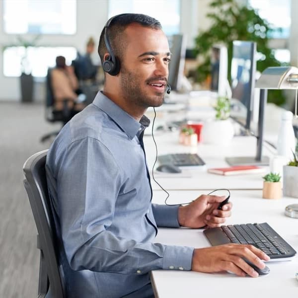 LOGITECH - USB-headset med kabel - 960 - Svart