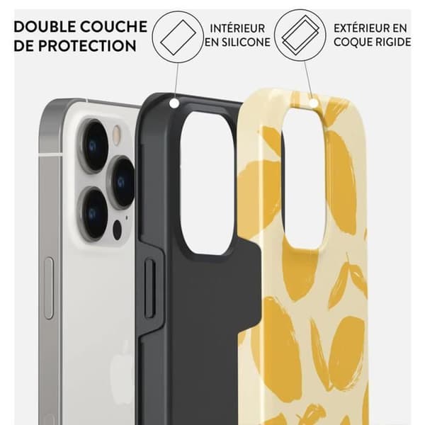 Coque - BURGA - Citrontart - iPhone 14 Pro - Stötresistent - TPU- och silikonskydd
