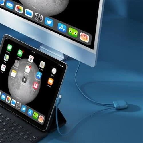 Flerkontaktskabel - XOOPAR - Ice-C 4 in 1 - USB A, USB C, Lightning - 1m - Miljövänlig