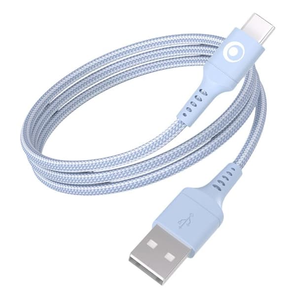 USB-A till USB-C-kabel - BigBen - 1.2m - FastCharge 15W - 3A - Polyesterflätad Blå