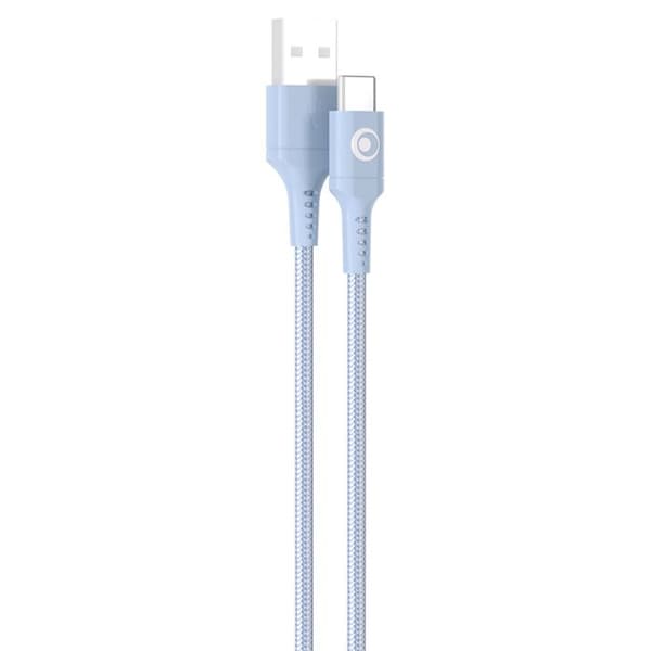 USB-A till USB-C-kabel - BigBen - 1.2m - FastCharge 15W - 3A - Polyesterflätad Blå