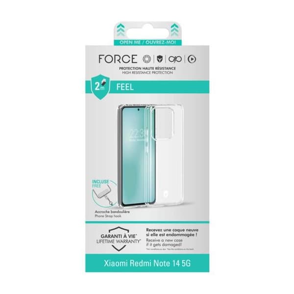 Baksidan - Xiaomi - Redmi Note 14 5G - Förstärkt - Transparent - Skydd 2m