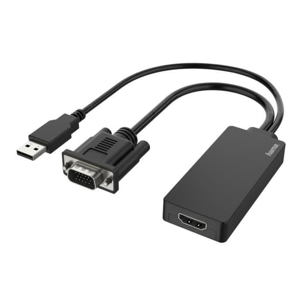 VIDEOADAPTER, VGA + USB-PLUGG - HDMI KVINNA, FULL-HD 1080P HAM