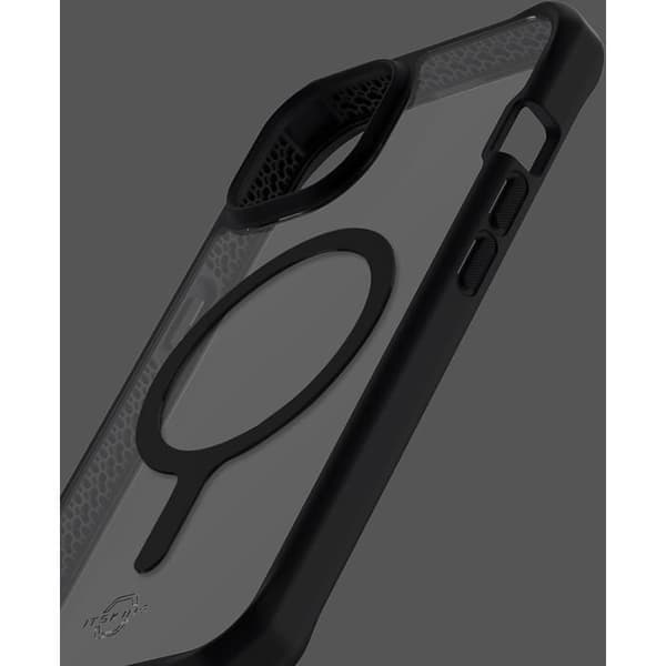 Coque - Itskins - iPhone 14 Max - Hybrid Solid - Kompatibel med MagSafe - Transparent Svart