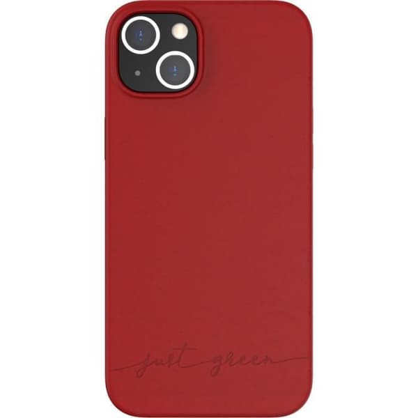 Coque - Just Green - iPhone 14 Max - Biodegrable - Mjuk - Röd