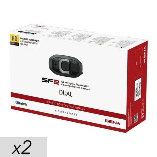 Intercom Bluetooth - SENA - SF2 HD DUO - 2 kit - Autonomi 13h - Räckvidd 800m