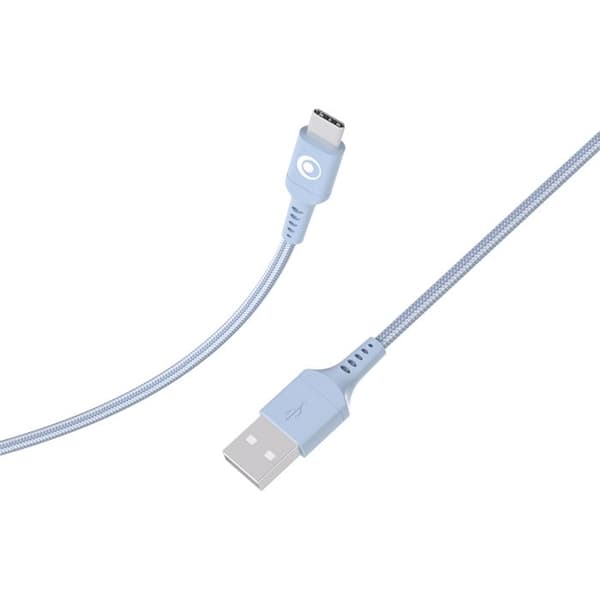 USB-A till USB-C-kabel - BigBen - 1.2m - FastCharge 15W - 3A - Polyesterflätad Blå