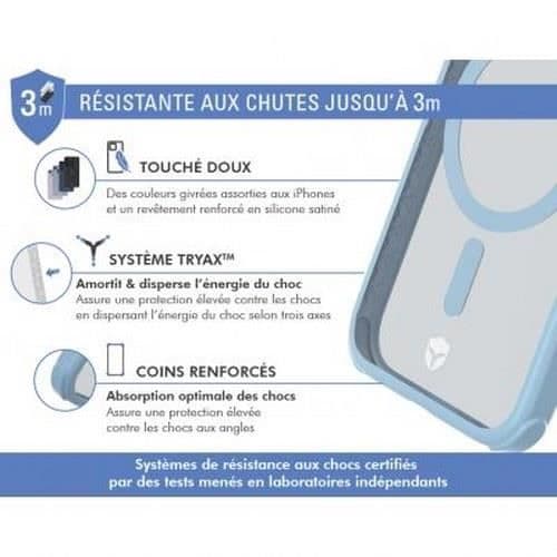 Förstärkt skal - FORCE CASE - iPhone 15 Plus - MagSafe - Blå - 50% återvunnet