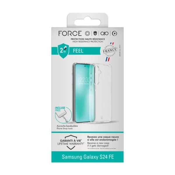Skyddsskal - FORCE CASE - Samsung Galaxy S24 FE - Förstärkt - Transparent - Stötsäkerhet