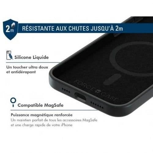 Skyddsskal - FORCE CASE - iPhone 15 Plus - Förstärkt MagSafe - Stötsäker 2m - Mikrofiberfoder