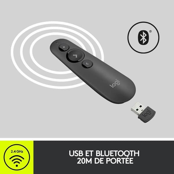 Presentationsfjärrkontroll - Logitech - R500 - Grafit - Trådlös - Laser