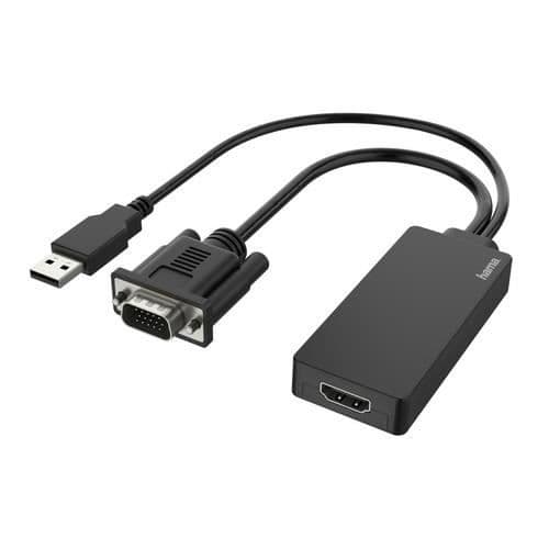 VIDEOADAPTER, VGA + USB-PLUGG - HDMI KVINNA, FULL-HD 1080P HAM
