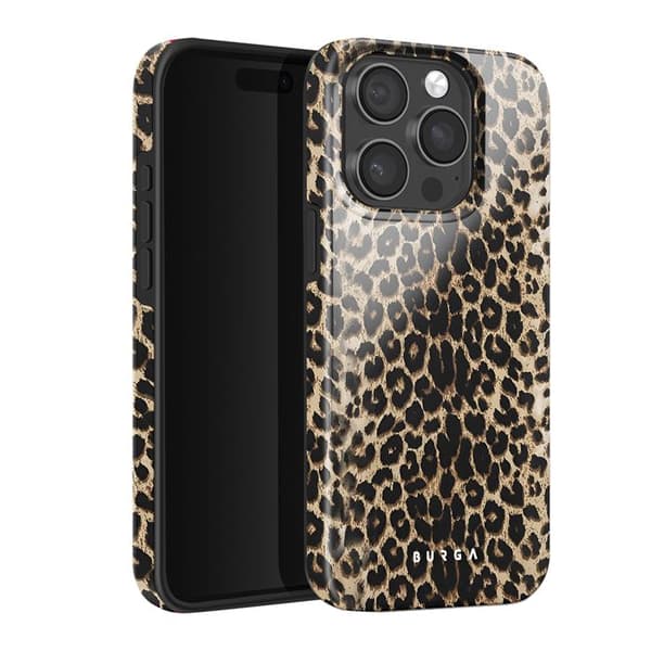 Skydd för iPhone 15 Pro Tough Antichock Modell Player Burga Leopard