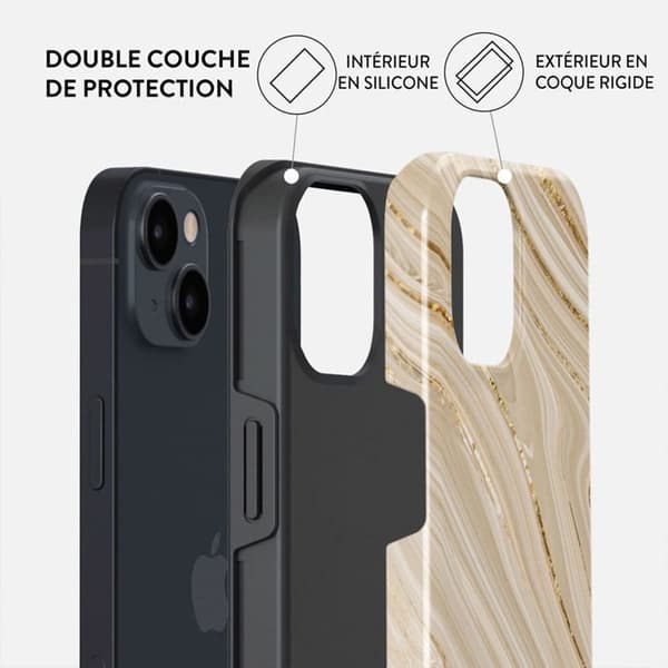 Coque - BURGA - Full Glam - iPhone 13 - Stötsäker skydd - Beige tryck