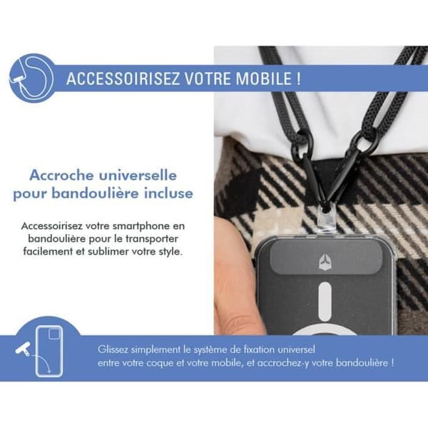 Coque - FORCE CASE - iPhone 13 / 14 - Förstärkt AIR - Transparent - Glitter