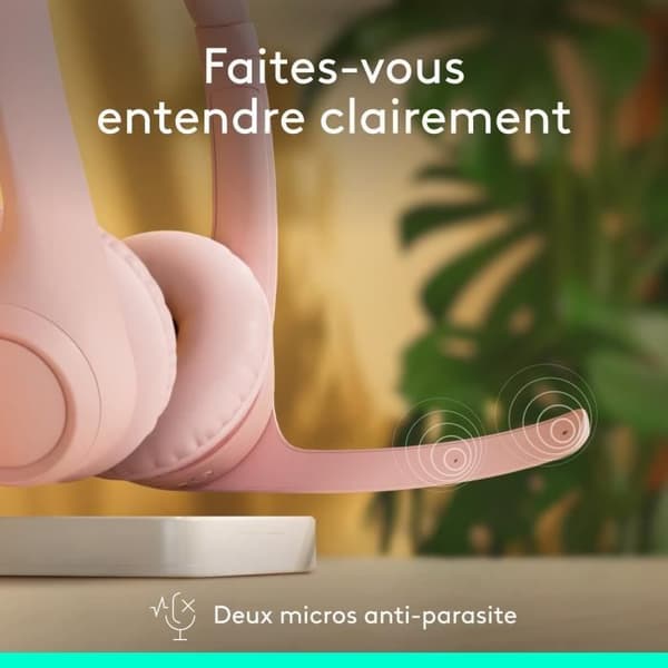Hörlurar - Trådlösa - Logitech - Zone 300 - Bluetooth - Störningsskydd - Rosa