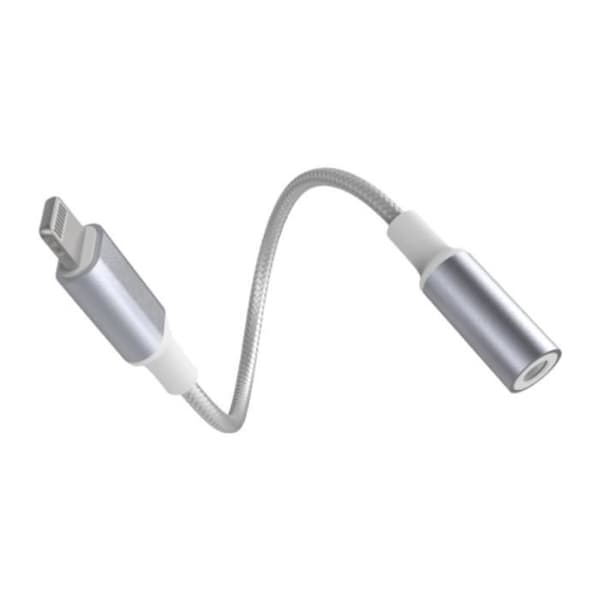 Ljudadapter - FORCE POWER - Lite - Lightning till Jack 3.5mm - Vit - Förstärkt - Mikrofon