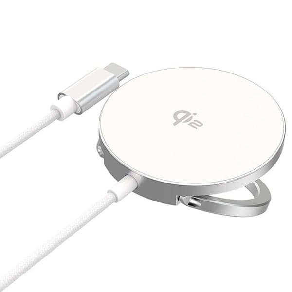 Trådlös Magnetisk Laddare - FORCE POWER - 15W Qi2 - Fällbart Stöd - USB-C Vit