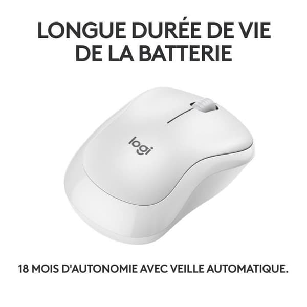 Mus - Trådlös - Logitech - M240 Silent - Vit