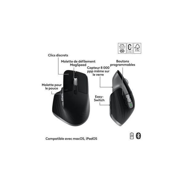 Logitech MX Keys S Combo för Mac, Grå
