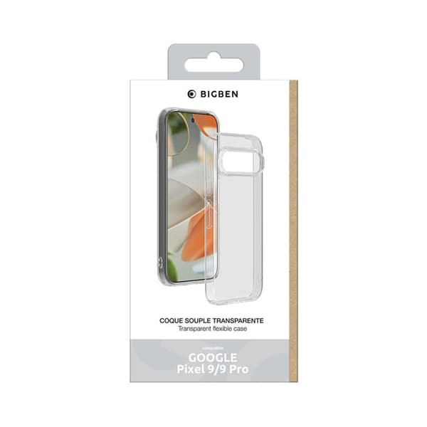 Coque för Google Pixel 9 / 9 Pro Mjuk SiliSoft MFG Anti-gulning BigBen Transparent