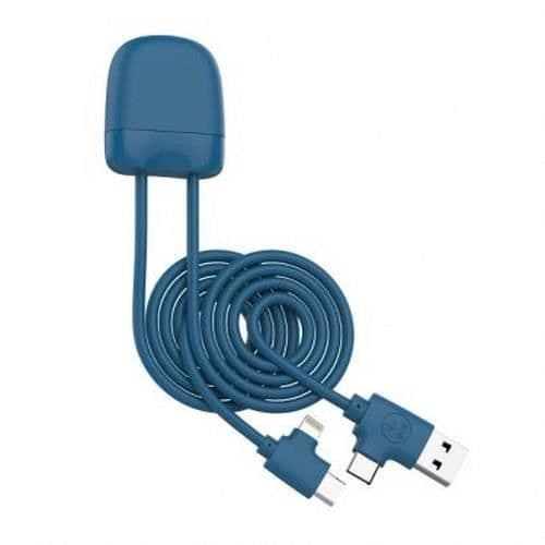 Flerkontaktskabel - XOOPAR - Ice-C 4 in 1 - USB A, USB C, Lightning - 1m - Miljövänlig