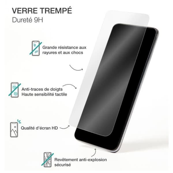 Skärmskydd - BIGBEN CONNECTED - Redmi 9C/9A - Härdat Glas 2.5D - Rep-Resistent - SmartFrame