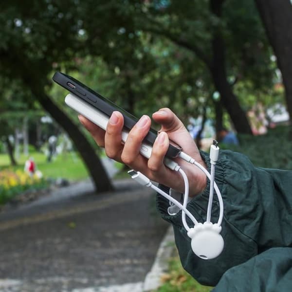 Multikontakts laddkabel - Xoopar - Octopus OBP - USB/USB-C/Lightning - Vit - Fickformat