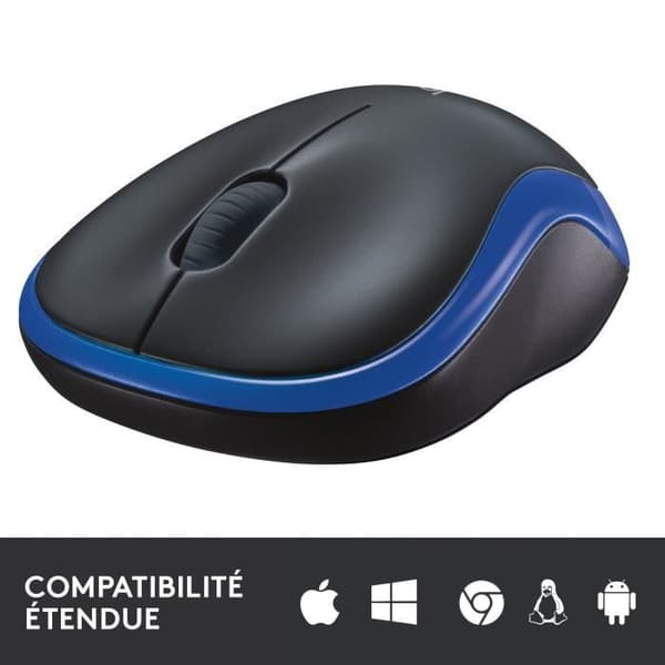 Mus - Trådlös - Logitech - M185 - Blå - Ambidextrous