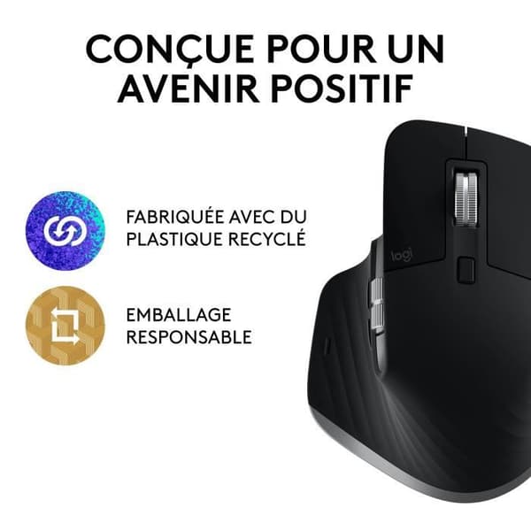 Skrivbordsmus - Trådlös - Logitech - MX Master 3S - Sideral Grå - För Mac