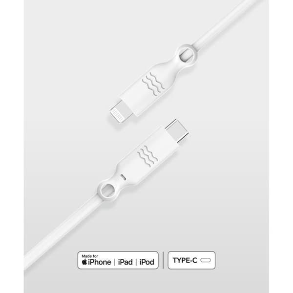 USB C/Lightning-kabel - Just Green - 2 m - 100 % återvinningsbar - 3A - Vit