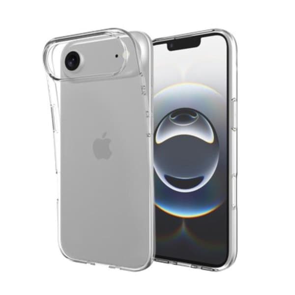 Skyddande Zero Soft-fodral för iPhone 17 Air, genomskinlig.