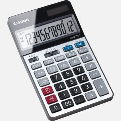 CANON Desktop-kalkylator HS-20TSC - 12 siffror - Solpanel, batteri