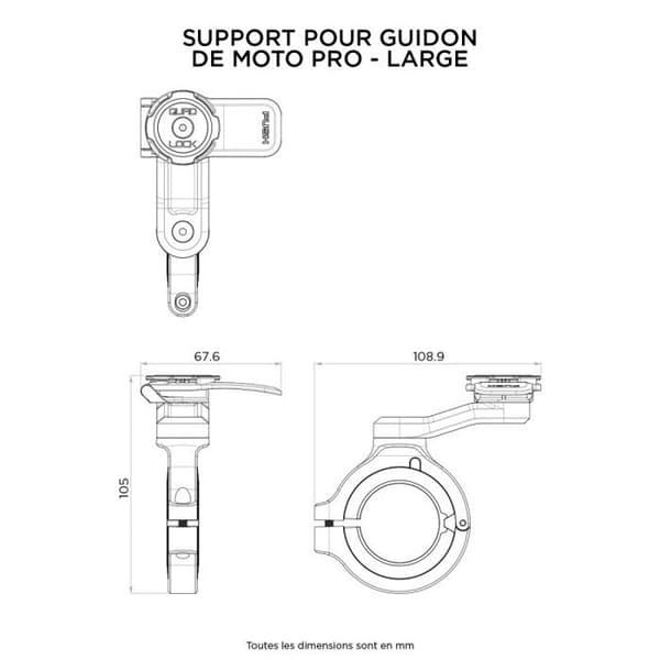 Quad Lock - Stöd Moto PRO Large