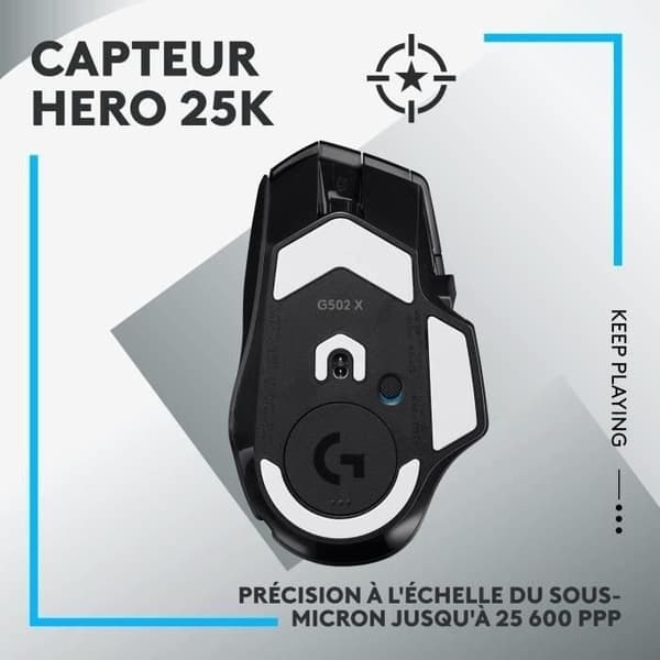 Spelmus - Trådlös - Logitech G - G502 X Lightspeed - Svart