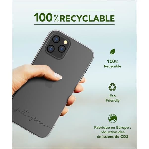 Coque - Just Green - iPhone 12 Pro Max - Återvinningsbar - Flexibel - Transparent