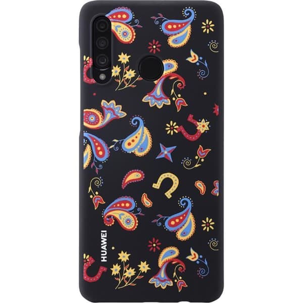 Coque - Huawei - P30 Lite - Semi-rigida - Svart - Blommig